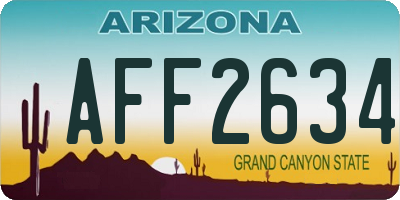 AZ license plate AFF2634