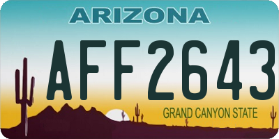 AZ license plate AFF2643