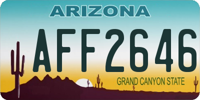 AZ license plate AFF2646