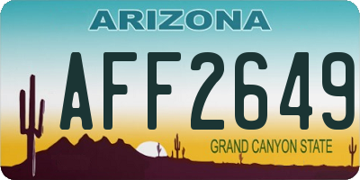 AZ license plate AFF2649