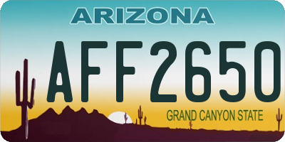 AZ license plate AFF2650