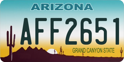 AZ license plate AFF2651
