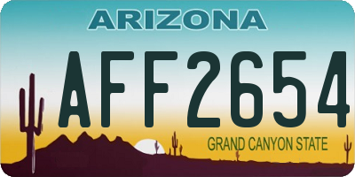 AZ license plate AFF2654
