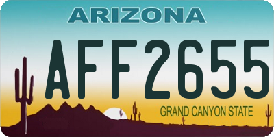 AZ license plate AFF2655