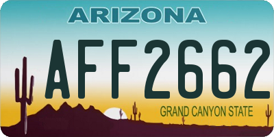 AZ license plate AFF2662