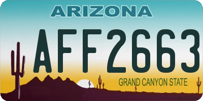 AZ license plate AFF2663