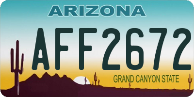AZ license plate AFF2672