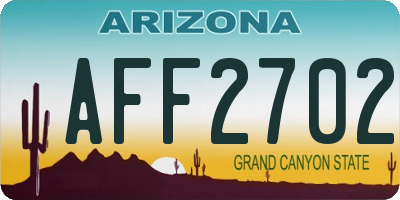 AZ license plate AFF2702