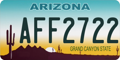 AZ license plate AFF2722