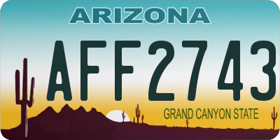 AZ license plate AFF2743