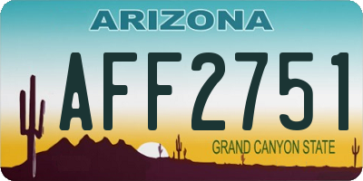 AZ license plate AFF2751