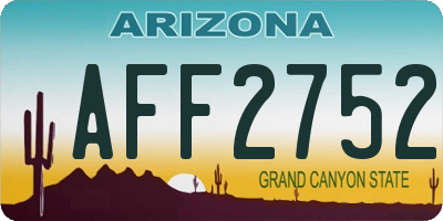 AZ license plate AFF2752
