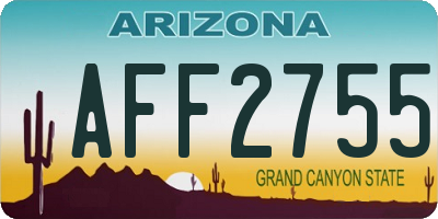 AZ license plate AFF2755