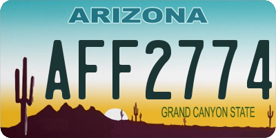 AZ license plate AFF2774
