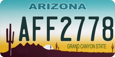 AZ license plate AFF2778