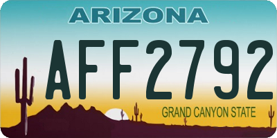 AZ license plate AFF2792
