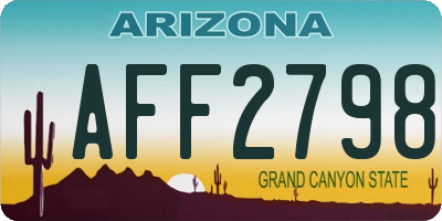 AZ license plate AFF2798