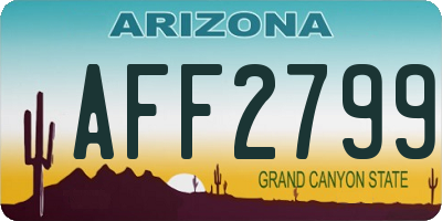 AZ license plate AFF2799