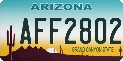 AZ license plate AFF2802