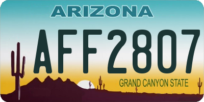 AZ license plate AFF2807