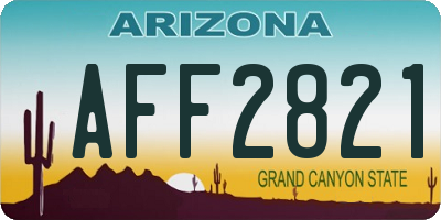 AZ license plate AFF2821