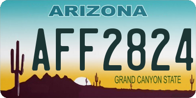 AZ license plate AFF2824