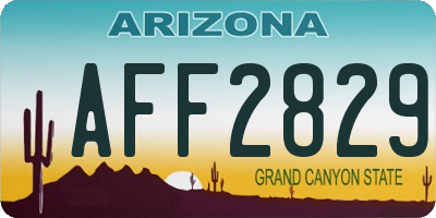AZ license plate AFF2829