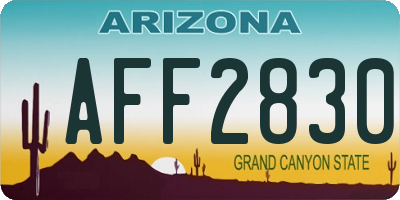 AZ license plate AFF2830