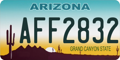 AZ license plate AFF2832