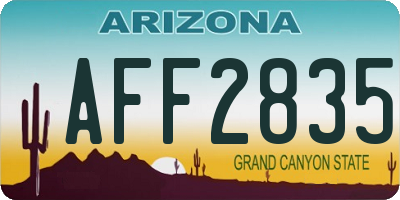 AZ license plate AFF2835