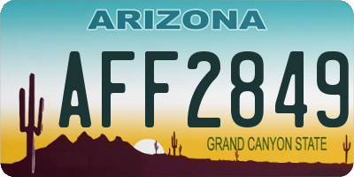 AZ license plate AFF2849