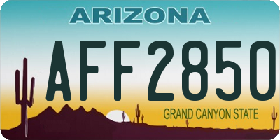 AZ license plate AFF2850