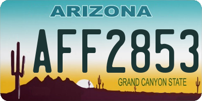 AZ license plate AFF2853