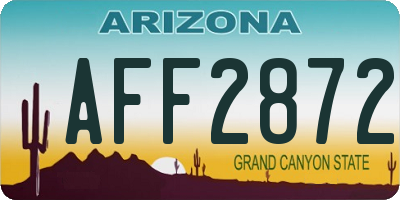 AZ license plate AFF2872