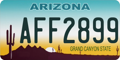 AZ license plate AFF2899
