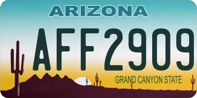 AZ license plate AFF2909