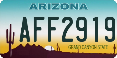 AZ license plate AFF2919