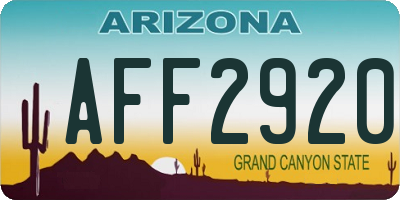 AZ license plate AFF2920