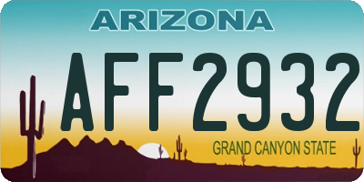 AZ license plate AFF2932