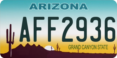 AZ license plate AFF2936