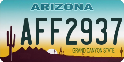 AZ license plate AFF2937
