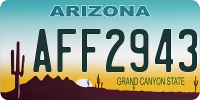 AZ license plate AFF2943