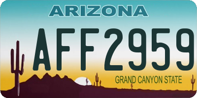 AZ license plate AFF2959