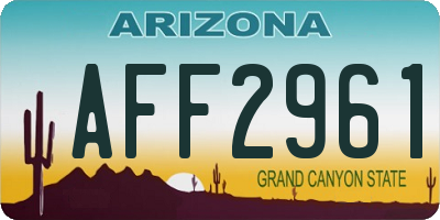 AZ license plate AFF2961