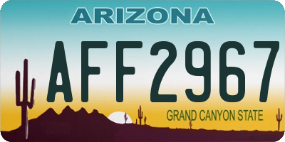 AZ license plate AFF2967
