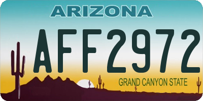 AZ license plate AFF2972