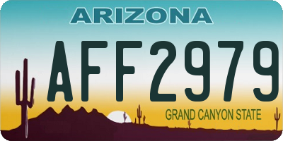 AZ license plate AFF2979