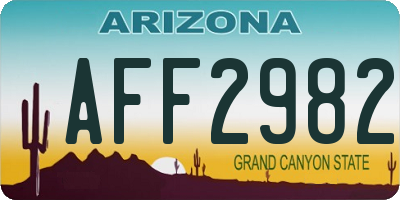 AZ license plate AFF2982