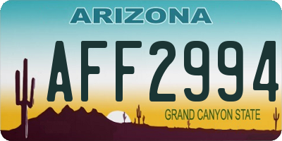 AZ license plate AFF2994