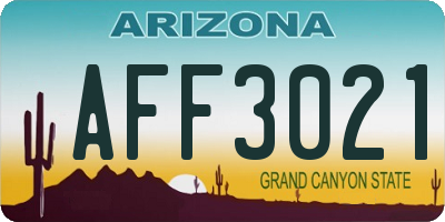 AZ license plate AFF3021